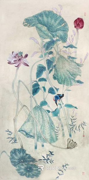 flower-and-bird painting texture