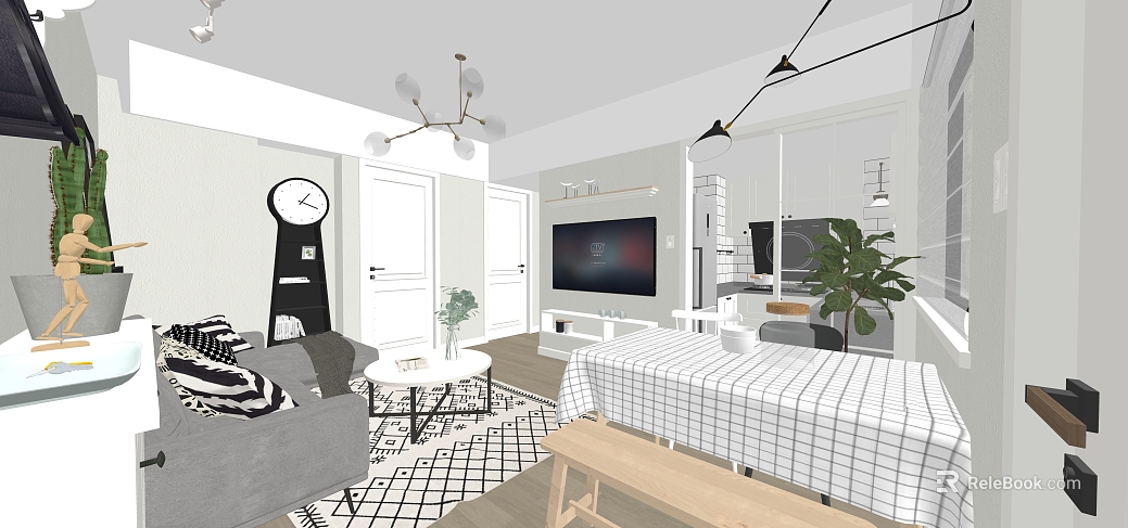Modern black and white gray guest restaurant scene texture