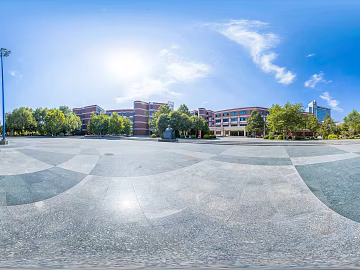 City Square Blue Sky White Clouds Sunny Day HDR texture (ID:ffach378746)