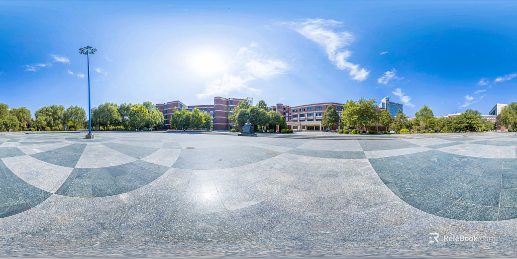 City Square Blue Sky White Clouds Sunny Day HDR texture