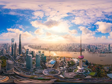 City Dawn Dusk Scenery Panorama texture (ID:ffach731613)