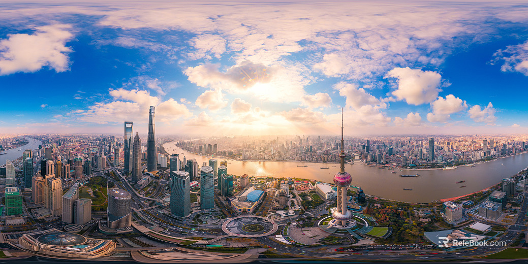 City Dawn Dusk Scenery Panorama texture