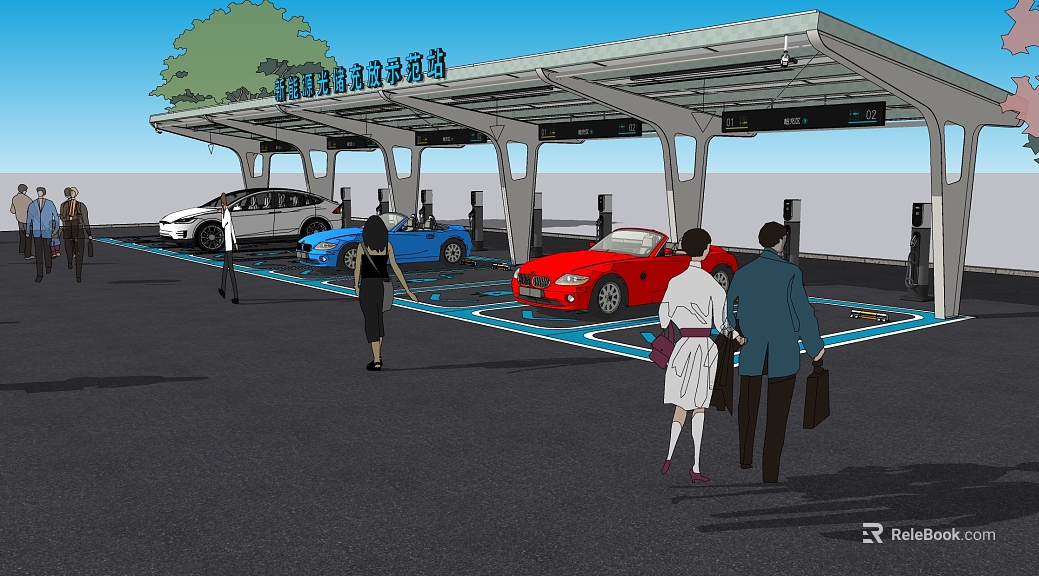 Scene map of new energy optical storage and charging station texture
