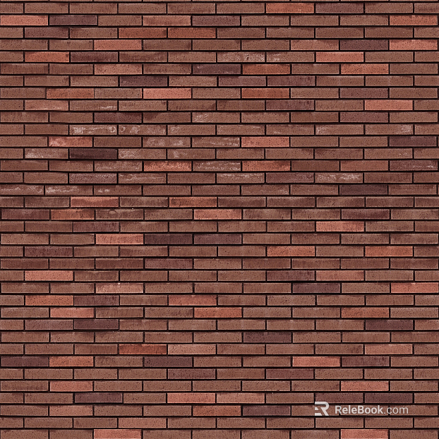 Brick wall kiln iron red brushed surface split brick texture