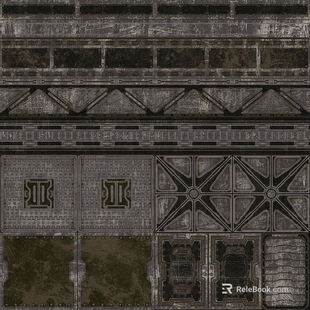 Industrial-style dark gray distressed metal panel texture