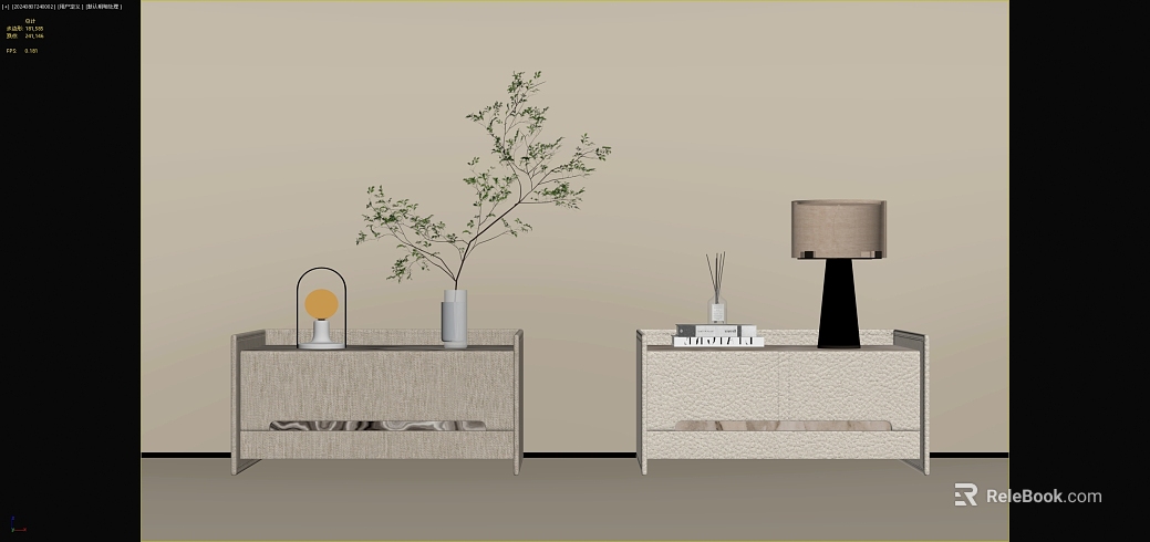 Beige Wood Grain Bedroom Side Cabinet texture