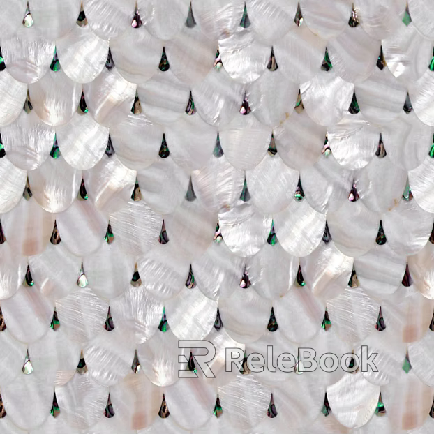 Feather Brick Super White Shell Mosaic Seamless texture
