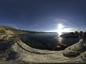 Rock Beach Seaside Sunrise HDR texture (ID:ffabg89641)