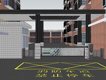 Modern District Entrance Fire Passage texture (ID:ffaeh256294)