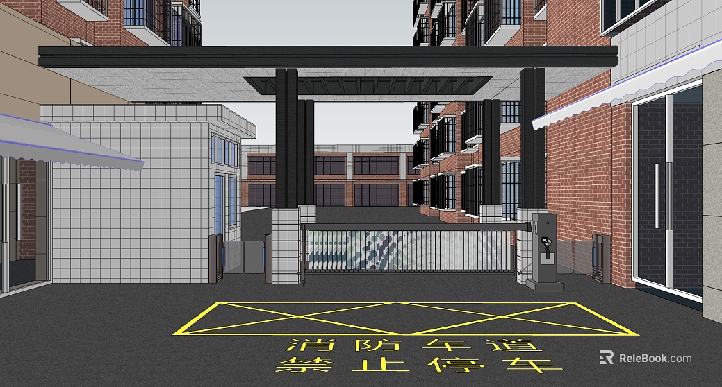 Modern District Entrance Fire Passage texture