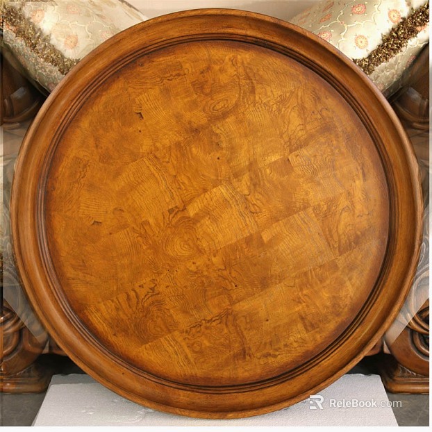 Brown yellow solid wood panel round table top texture