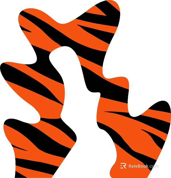 Orange Black Tiger Animal Skin Map texture