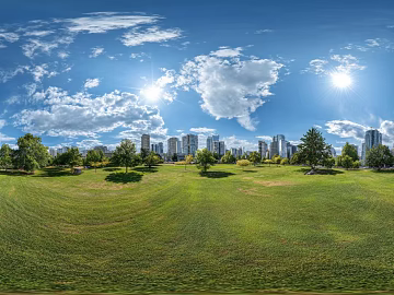 Modern Outdoor Lawn Blue Sky White Clouds Panoramic HDR texture (ID:ffach926738)