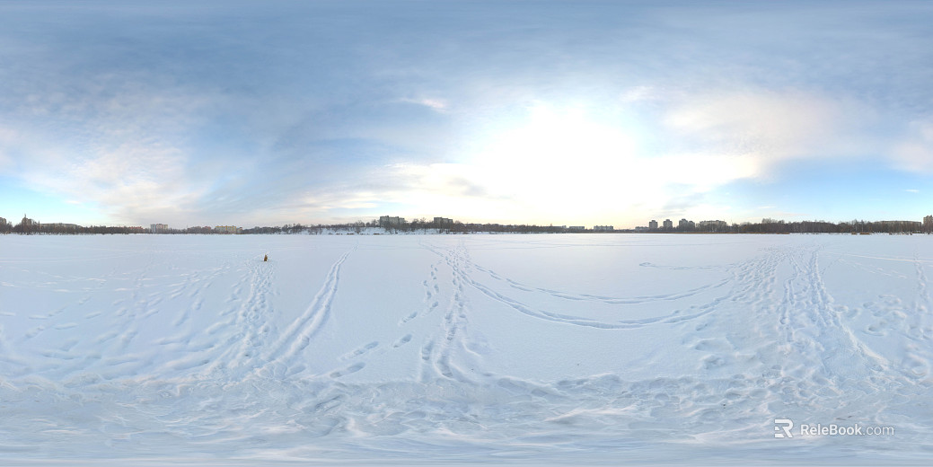 outdoor winter snow scene daytime hdr texture