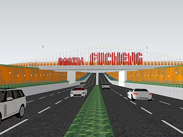 Scene diagram of modern city tunnel and highway texture (ID:ffaeh689334)