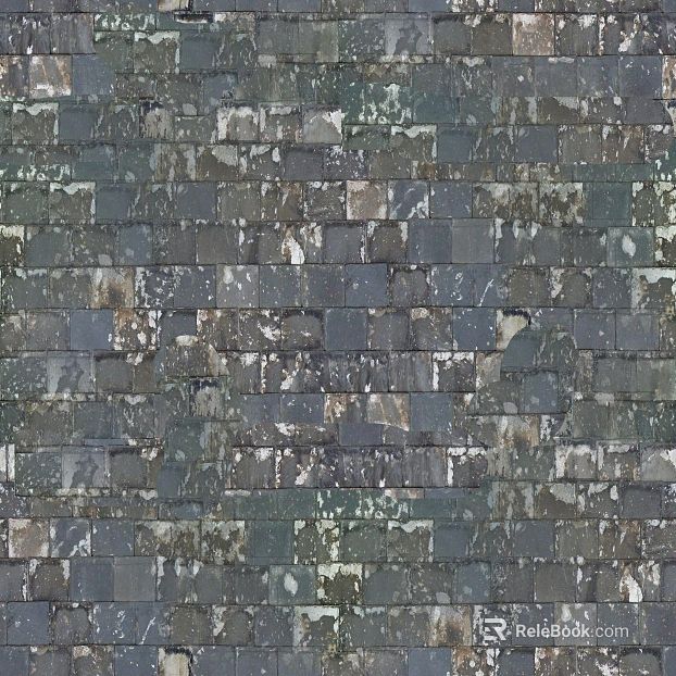 Green gray old slate building exterior wall brick texture