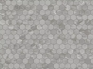 3x 3 gray matte porcelain hexagon mosaic tile texture (ID:ffach834093)