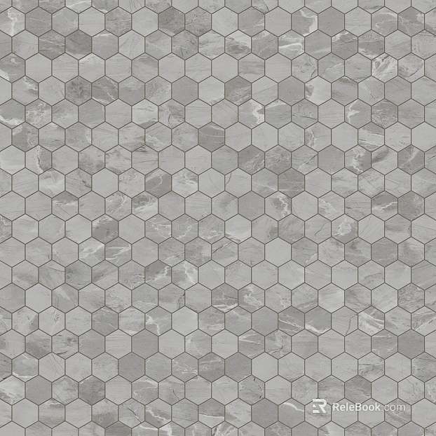 3x 3 gray matte porcelain hexagon mosaic tile texture