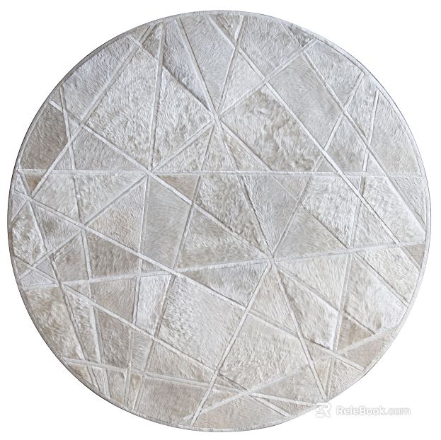 Light beige geometric round carpet living room texture