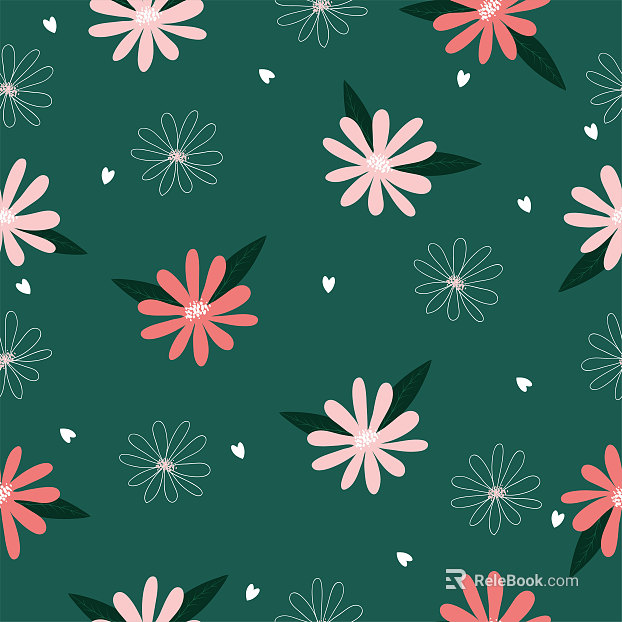 Modern plant print wallpaper texture