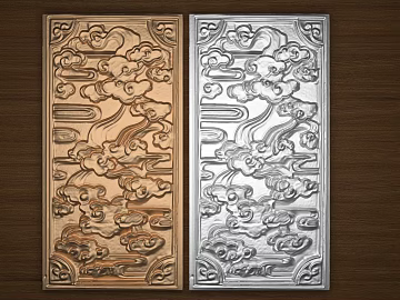 New Chinese-style Metal Xiangyun Relief Background Wall texture (ID:ffaeh988701)