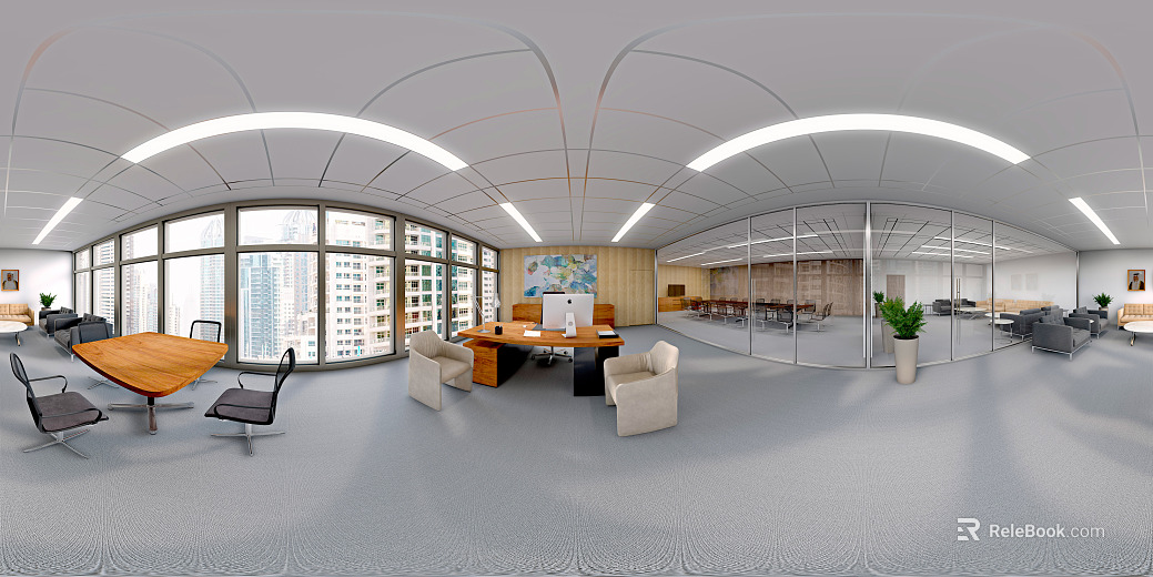 Indoor office space daytime HDR mapping texture