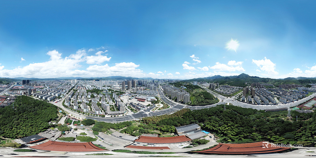 HDR city building bird's eye view panorama texture