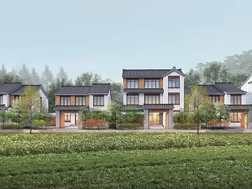 New Chinese Style Pastoral Style Villa Exterior texture (ID:ffaeh614046)