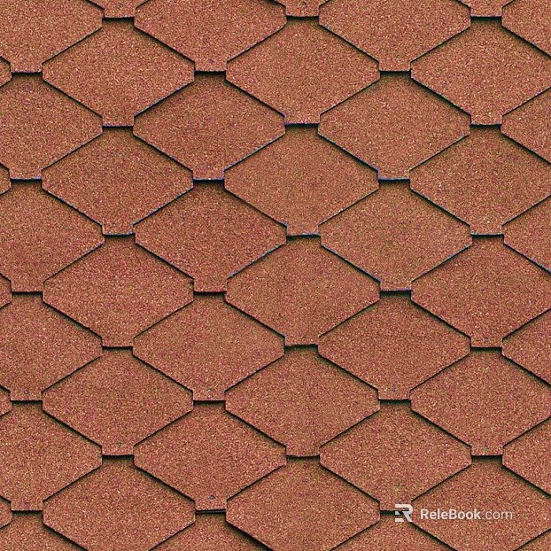 Red-brown asphalt shingle roof paving texture