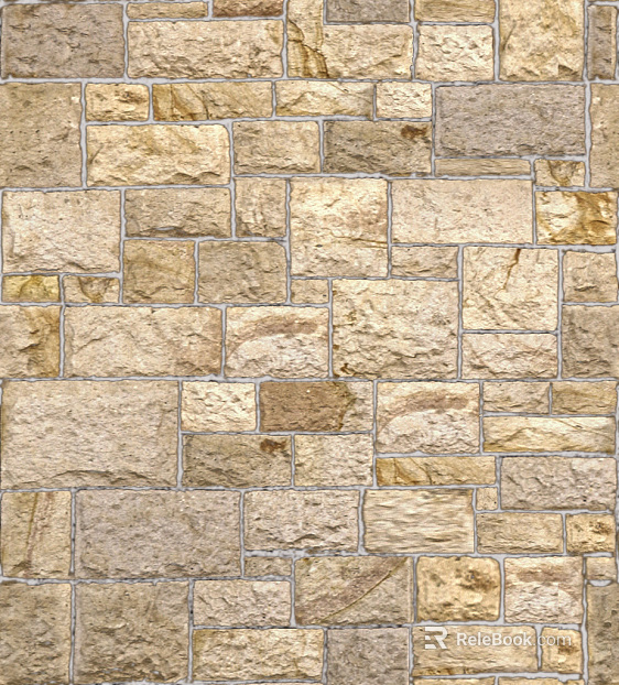 Culture stone yellow rubble seamless texture