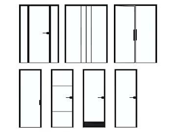 Simple black frame glass door interior door texture (ID:ffaeh160484)