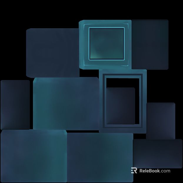 Cyan Blue Glass Mosaic Wall Decoration texture