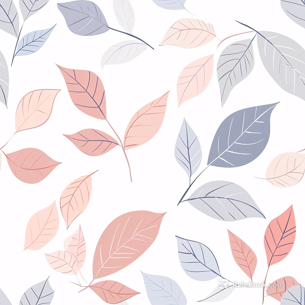 Simple leaf wallpaper sheet packaging box pattern design stitching pattern design texture