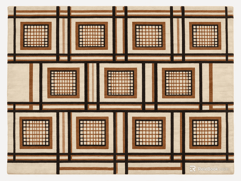 Light brown nested square rug texture