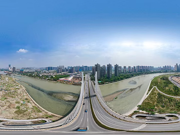 HDR city road traffic panorama texture (ID:ffach098103)