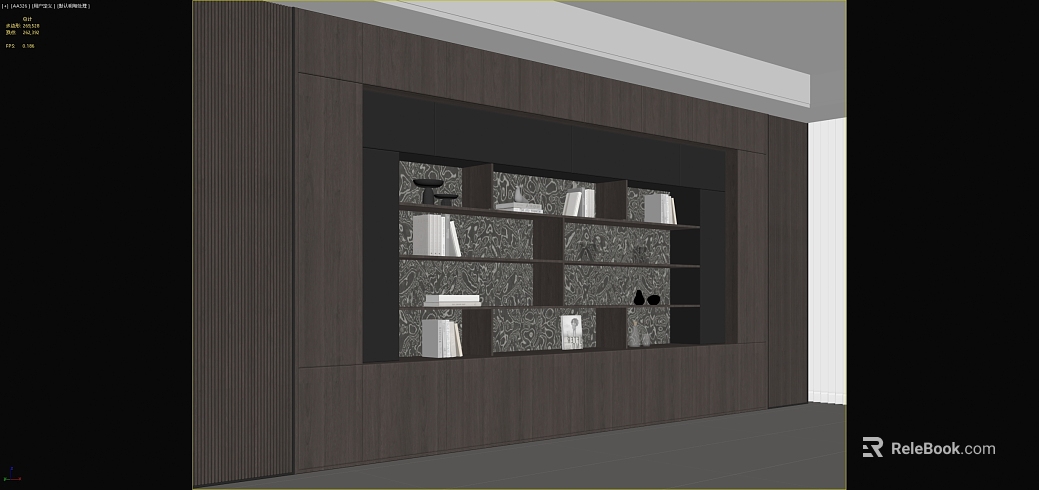 Deep Curry Wall Board Study Cabinet texture