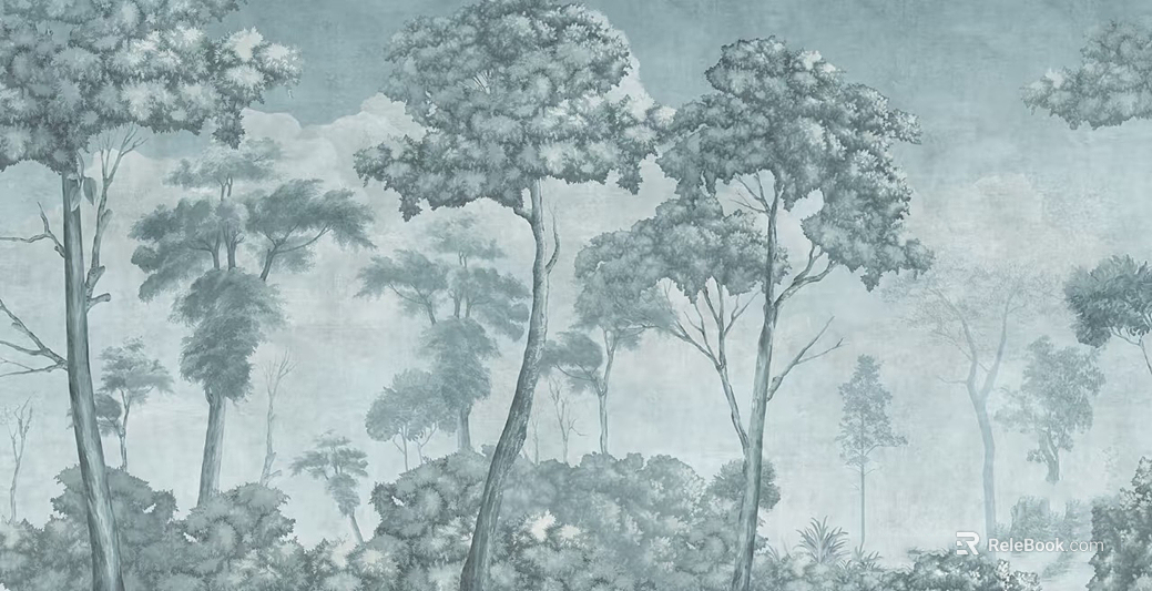 Tropical Forest Plant Mural texture