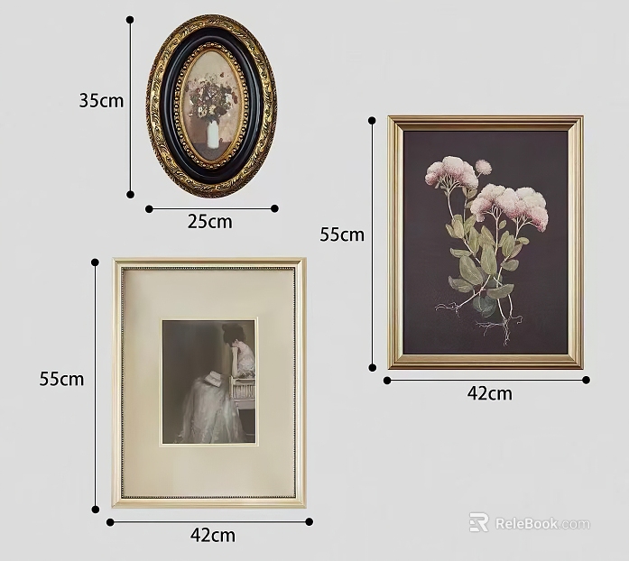 Retro Style Decorative Painting Combination Living Room Hanging Painting texture