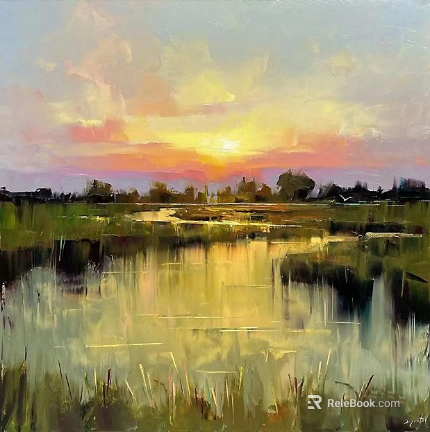 Color Landscape Texture Oil Painting texture