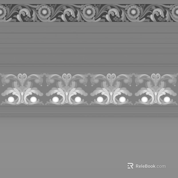 Grey-tone European-style pattern waist line brick texture