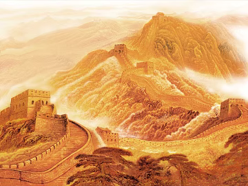 Golden Great Wall Chinese Decorative Painting texture (ID:ffaeh527336)