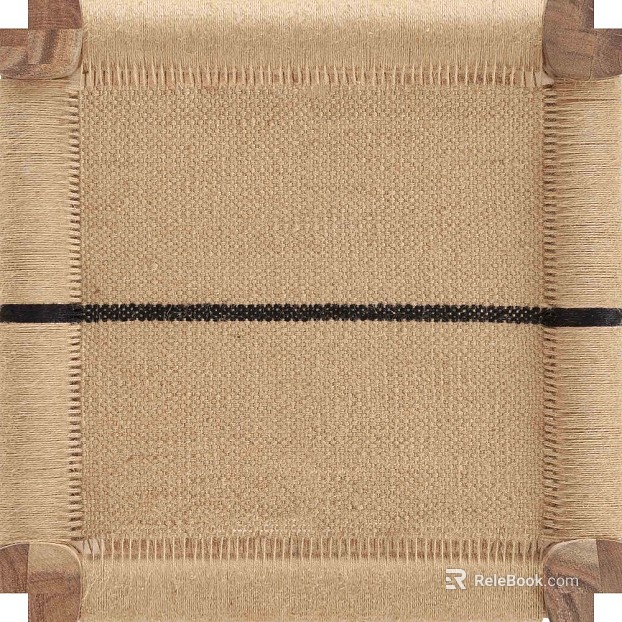 Beige Linen Striped Woven Mat Table Top texture