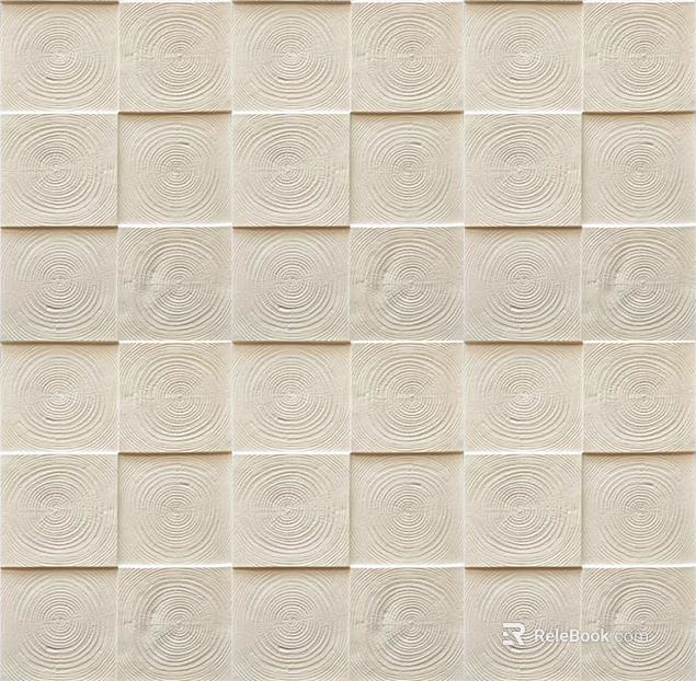 White annual ring mosaic wood grain brick texture