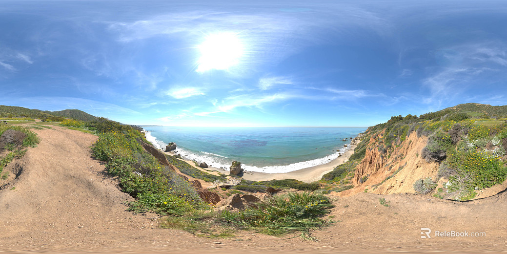 Wild Seaside Mountains and Rivers during the Day HDR texture