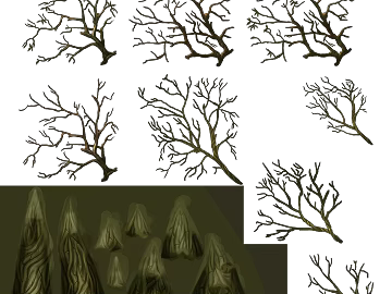 Dead tree branches and trunk scene decoration material texture (ID:ffaeh806866)