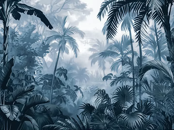 European Literary Plants Tropical Rainforest Wallpaper texture (ID:ffach996506)