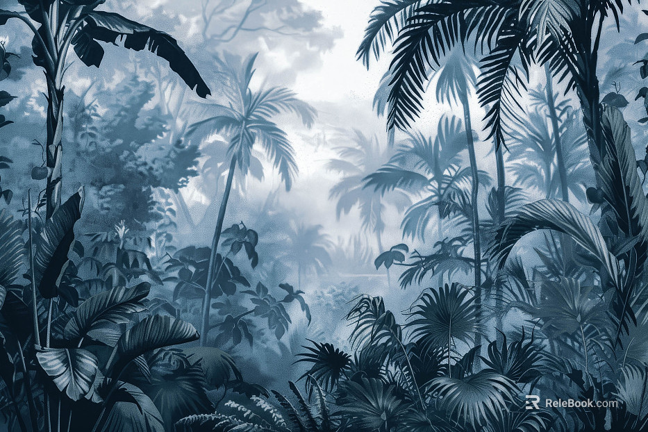 European Literary Plants Tropical Rainforest Wallpaper texture