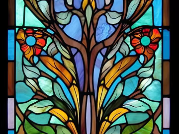 Colorful vintage stained glass texture (ID:ffach391290)