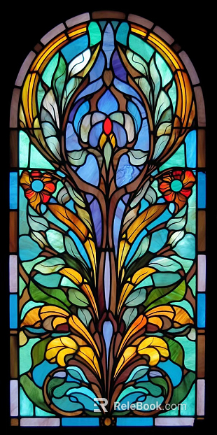 Colorful vintage stained glass texture