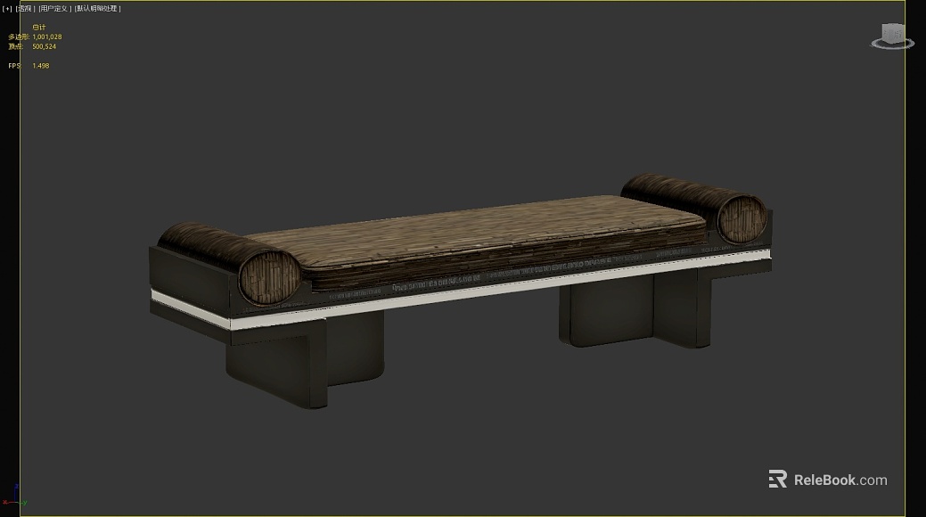 New Chinese-style dark wood carved bench texture